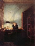 Georg Friedrich Kersting Reader by Lamplight oil painting on canvas